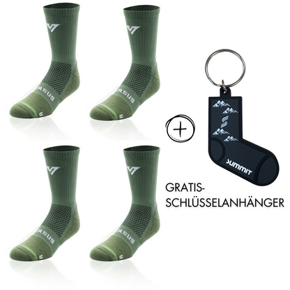 4 Paar Merino „Versus“ Socken + Gratis Schlüsselanhänger