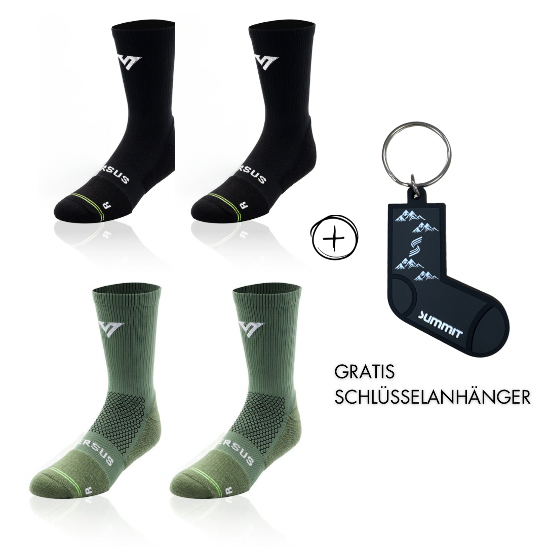 4 Paar Dark&Green Mix Merino „Versus“ Socken + Gratis Schlüsselanhänger